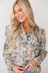 cute Sage Floral Blouse