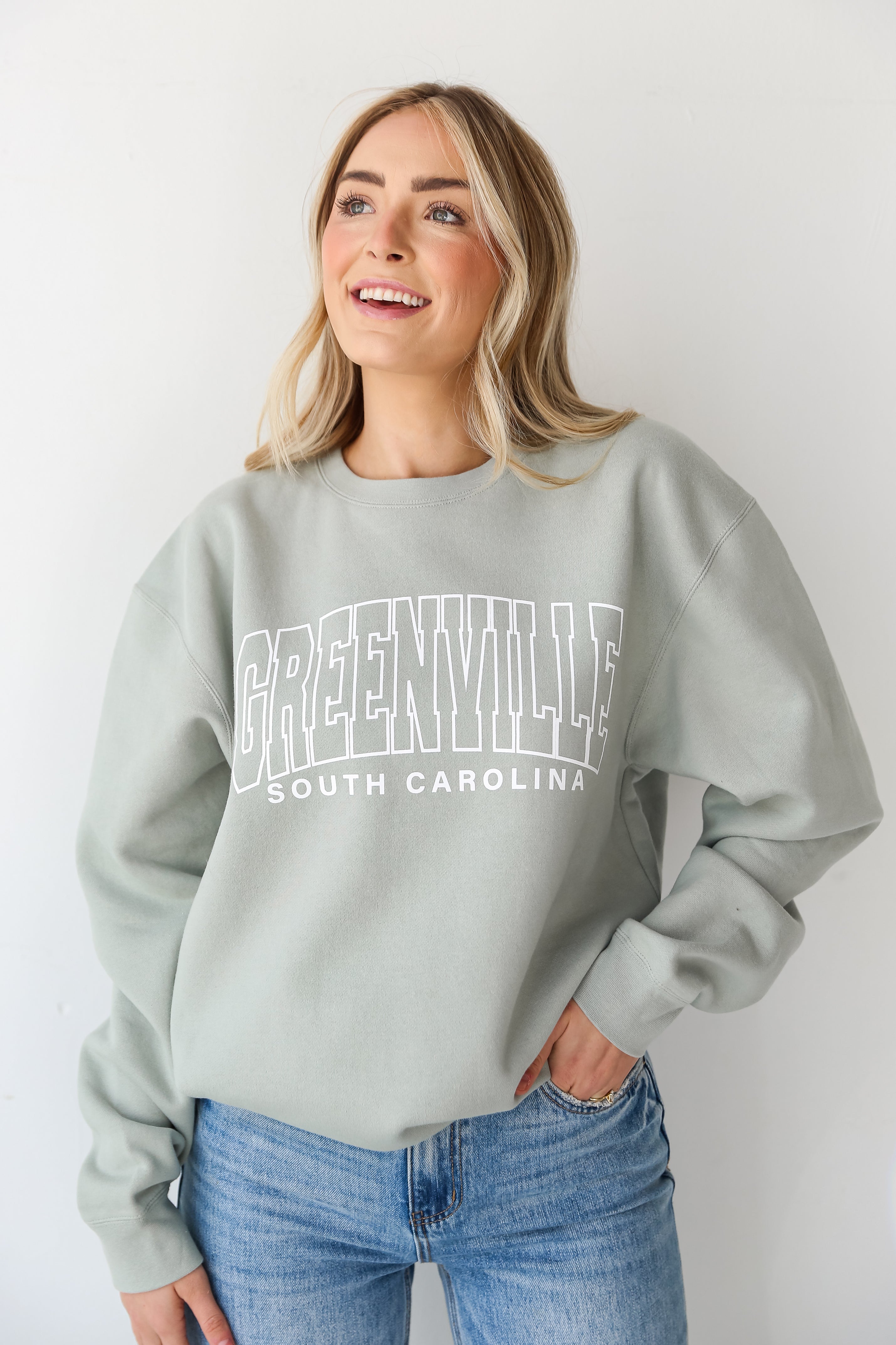 Sage Greenville South Carolina Sweatshirt front view