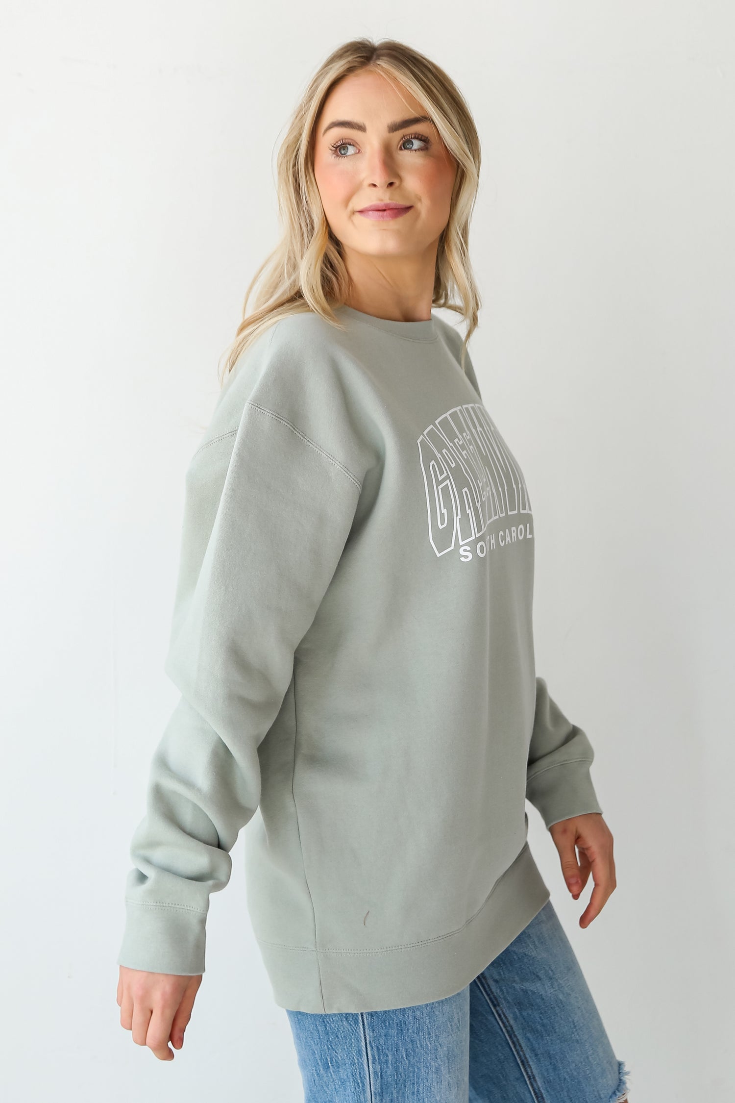 oversized Sage Greenville South Carolina Sweatshirt