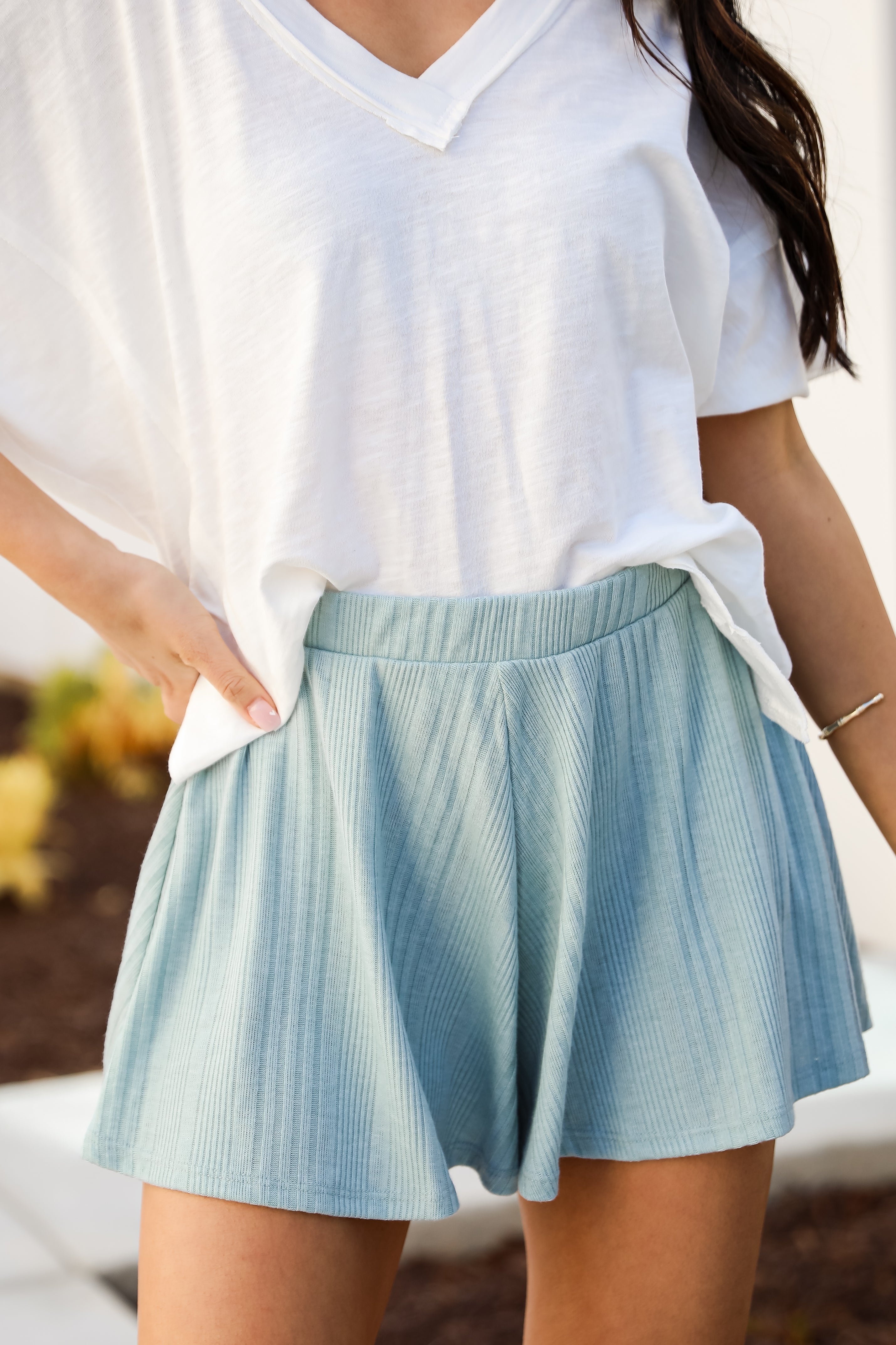 Relaxed Mindset Sage Knit Shorts