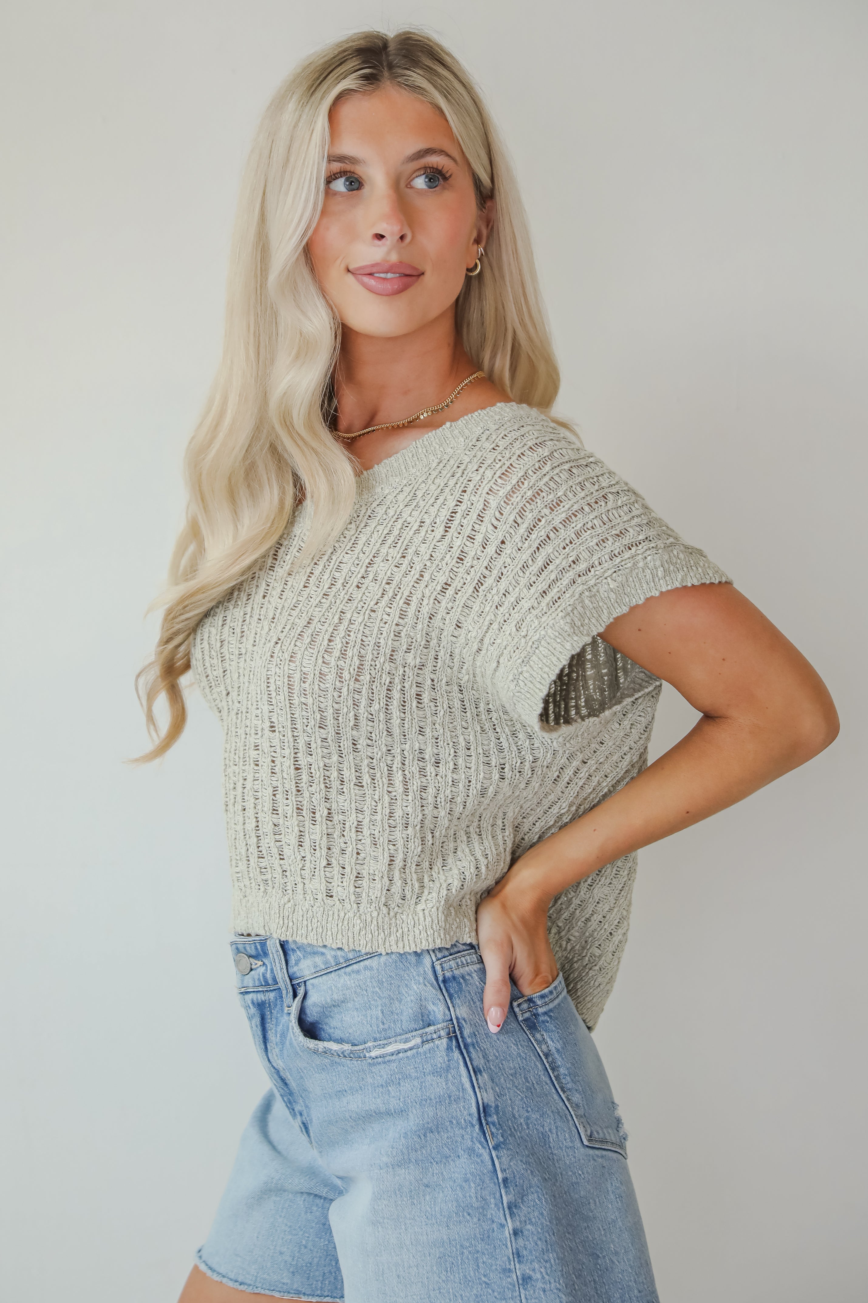 Warm Glow Sage Knit Top