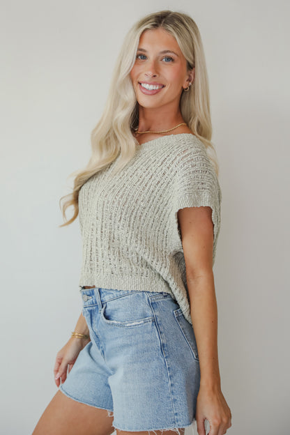 Warm Glow Sage Knit Top