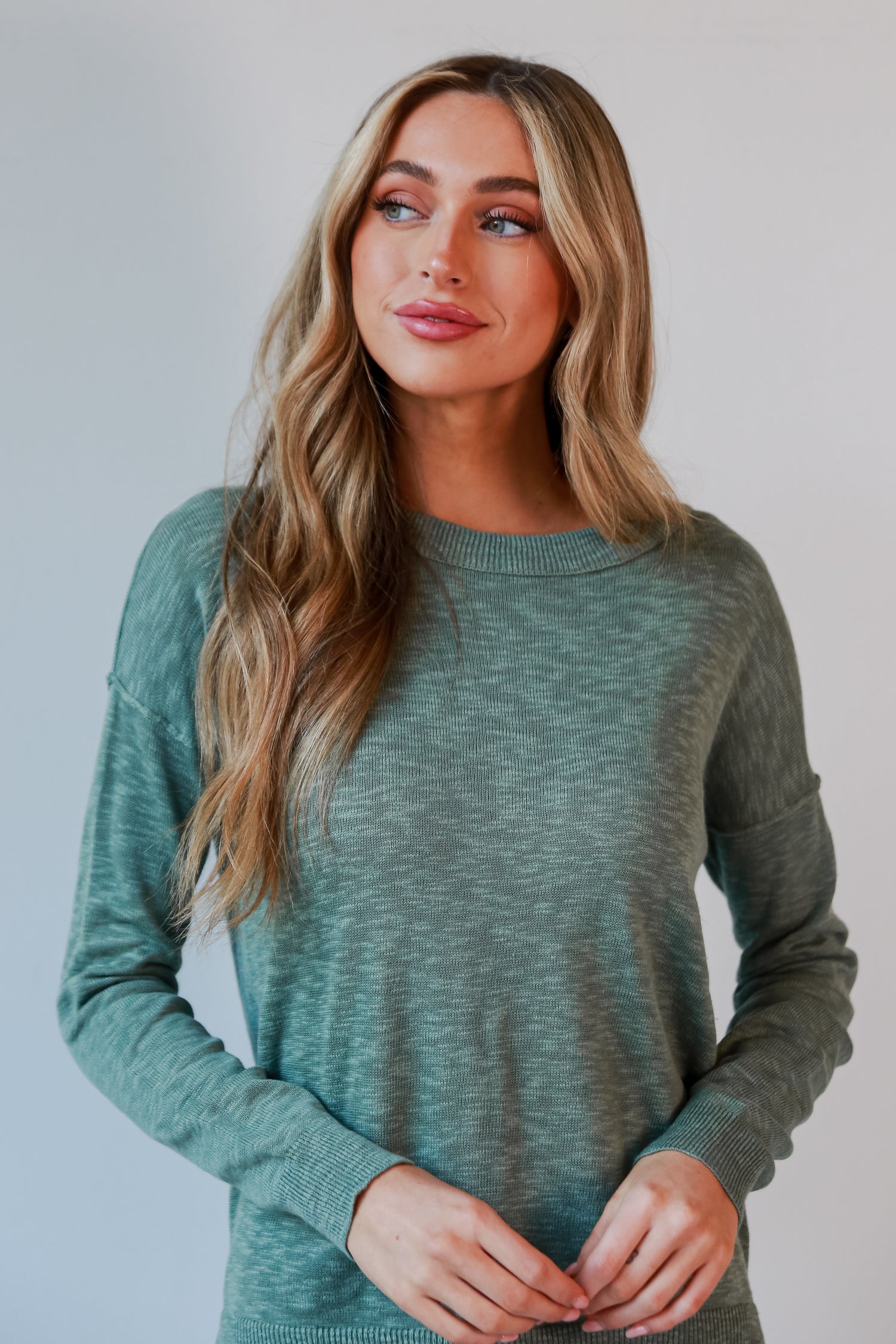 sage knit top