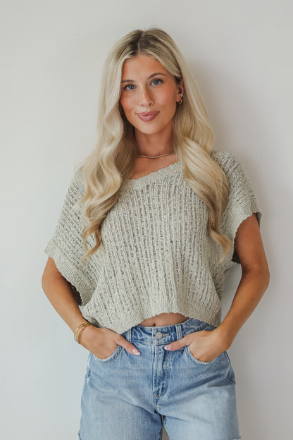 Warm Glow Sage Knit Top