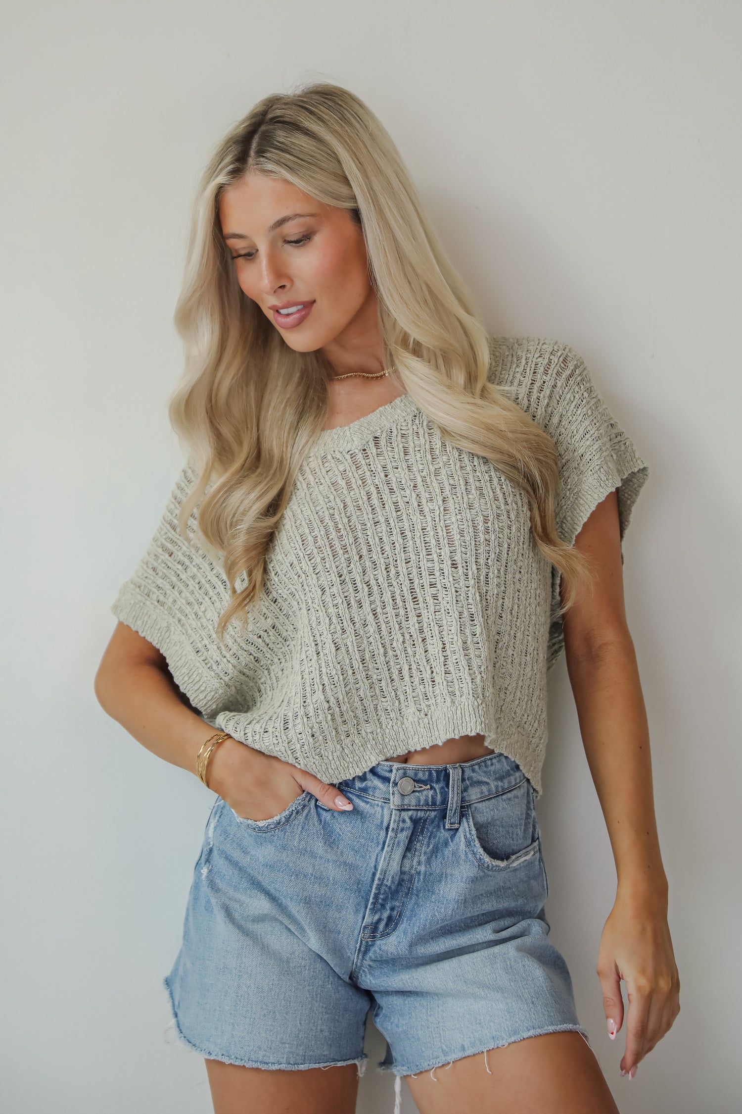 Warm Glow Sage Knit Top