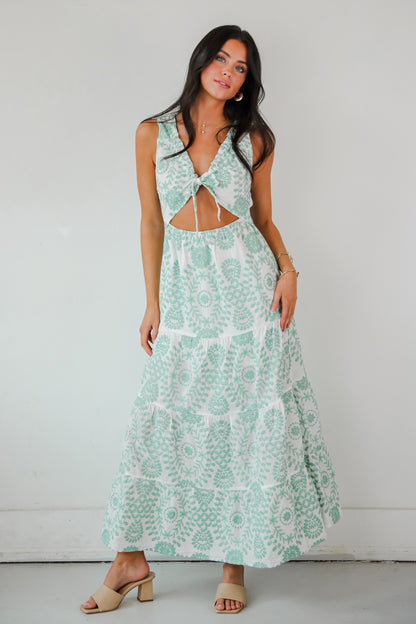 Sensational Spirit Sage Floral Maxi Dress