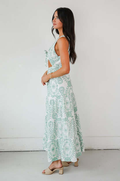 Sensational Spirit Sage Floral Maxi Dress