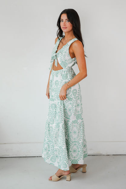 Sensational Spirit Sage Floral Maxi Dress