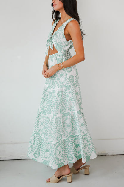 Sensational Spirit Sage Floral Maxi Dress