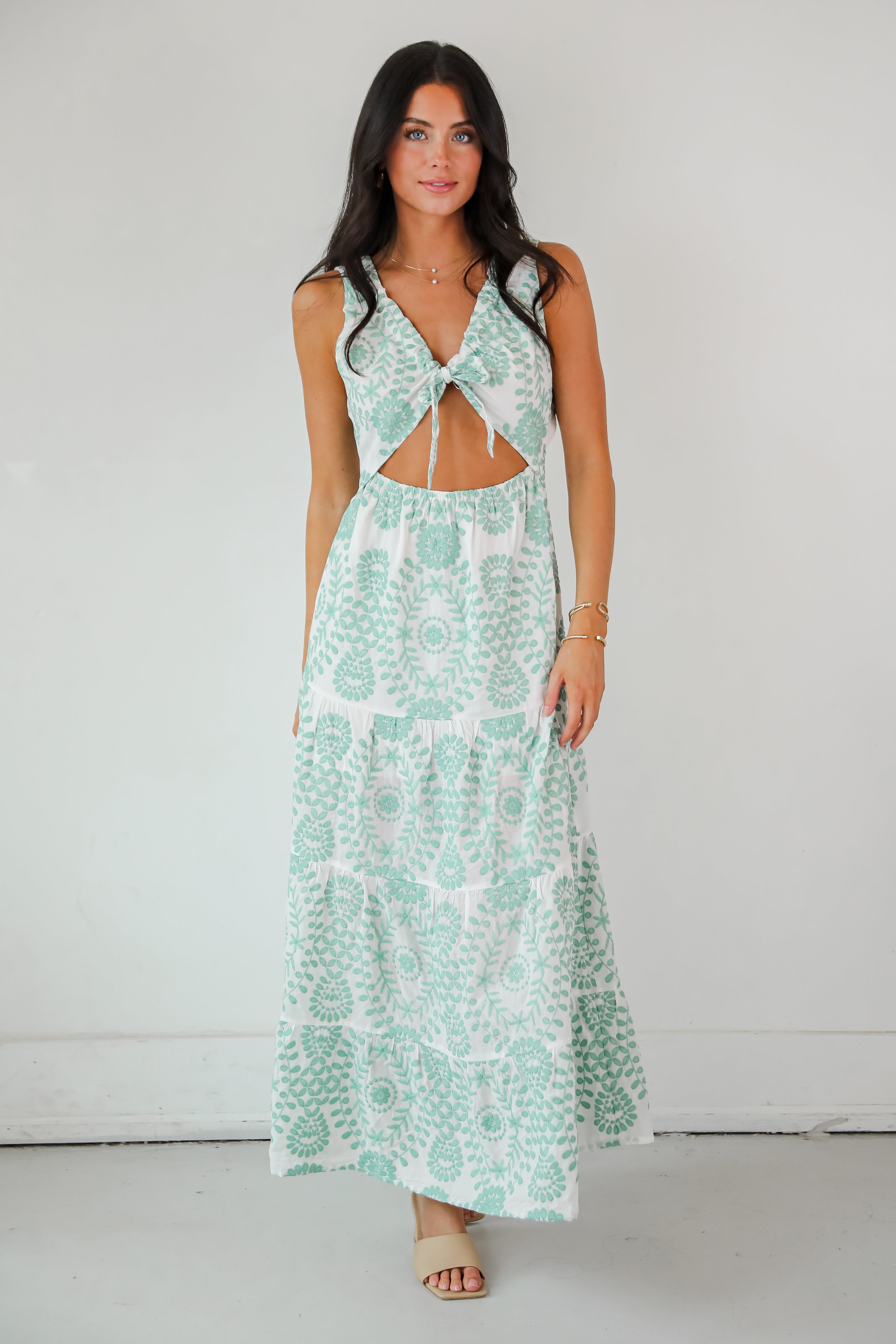 Sensational Spirit Sage Floral Maxi Dress