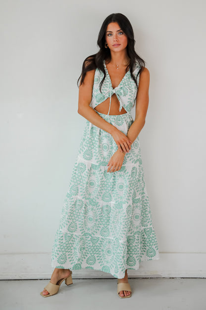 Sensational Spirit Sage Floral Maxi Dress