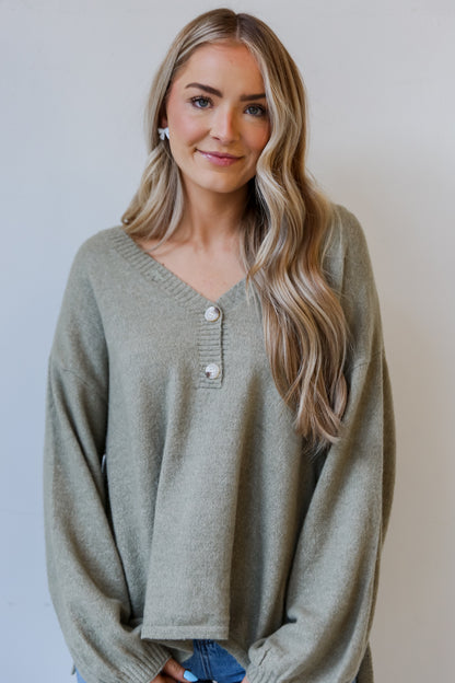 cute Sage Oversized Sweater