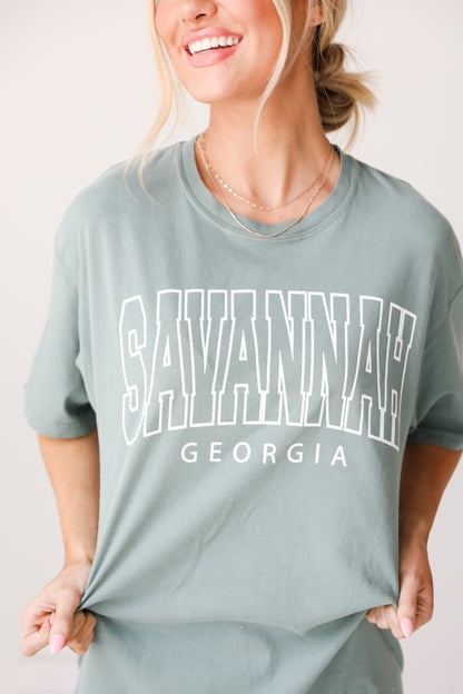 Seafoam Savannah Georgia Tee on model