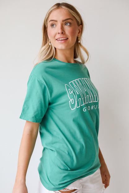 womens Green Savannah Georgia Tee