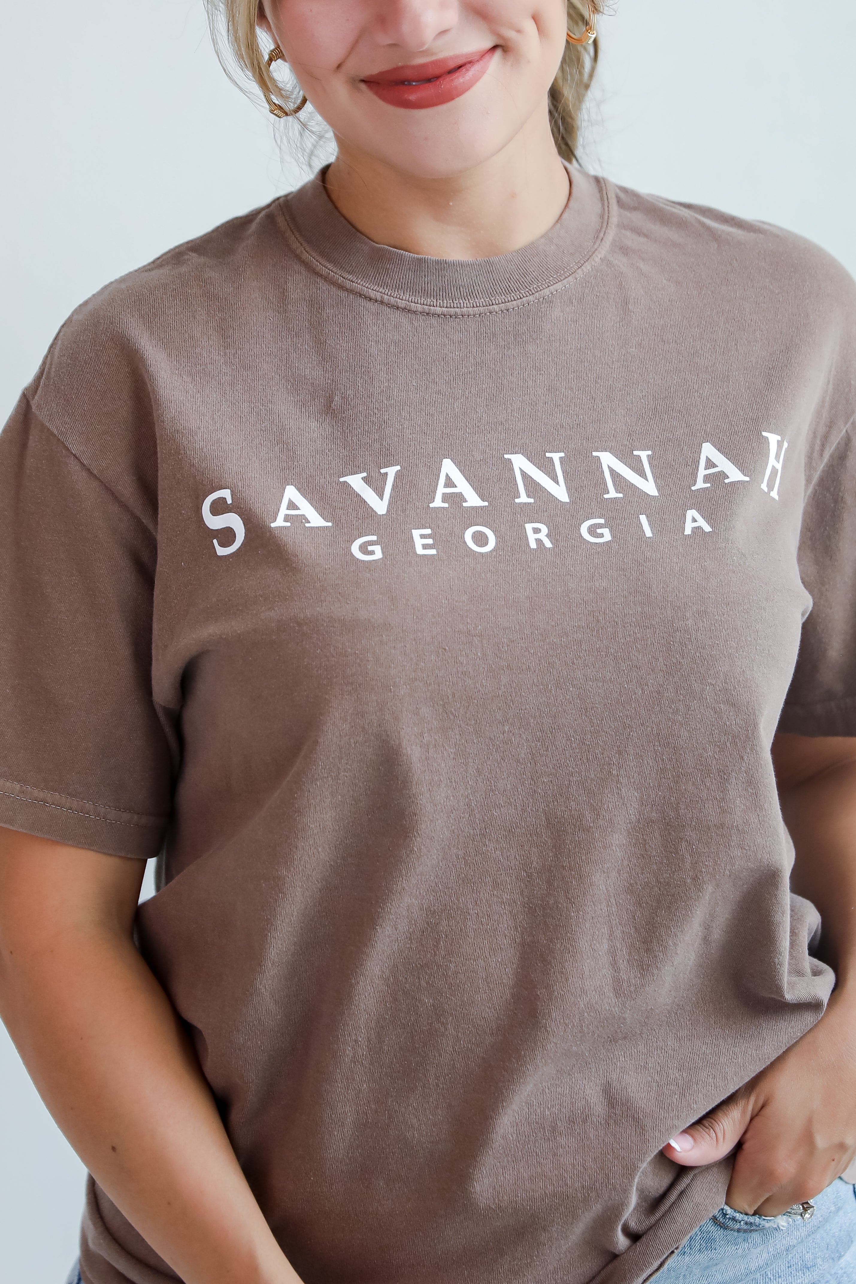 Brown Savannah Georgia Graphic Tee