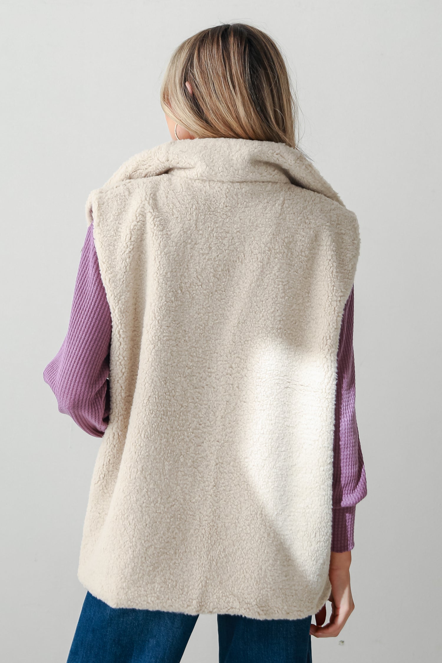 Ivory Sherpa Vest for women