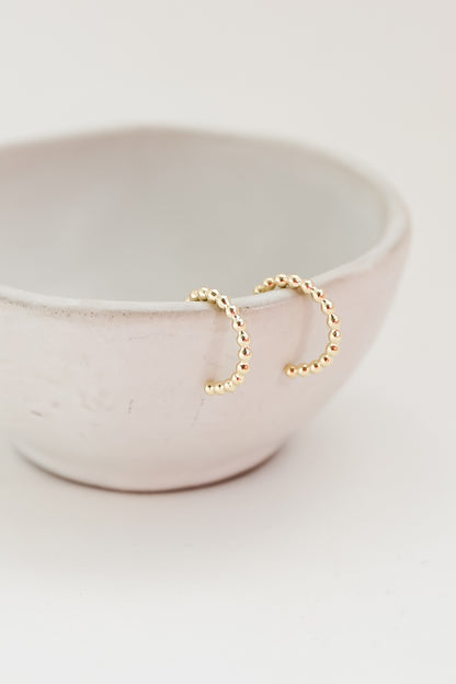 trendy Gold Ball Mini Hoop Earrings