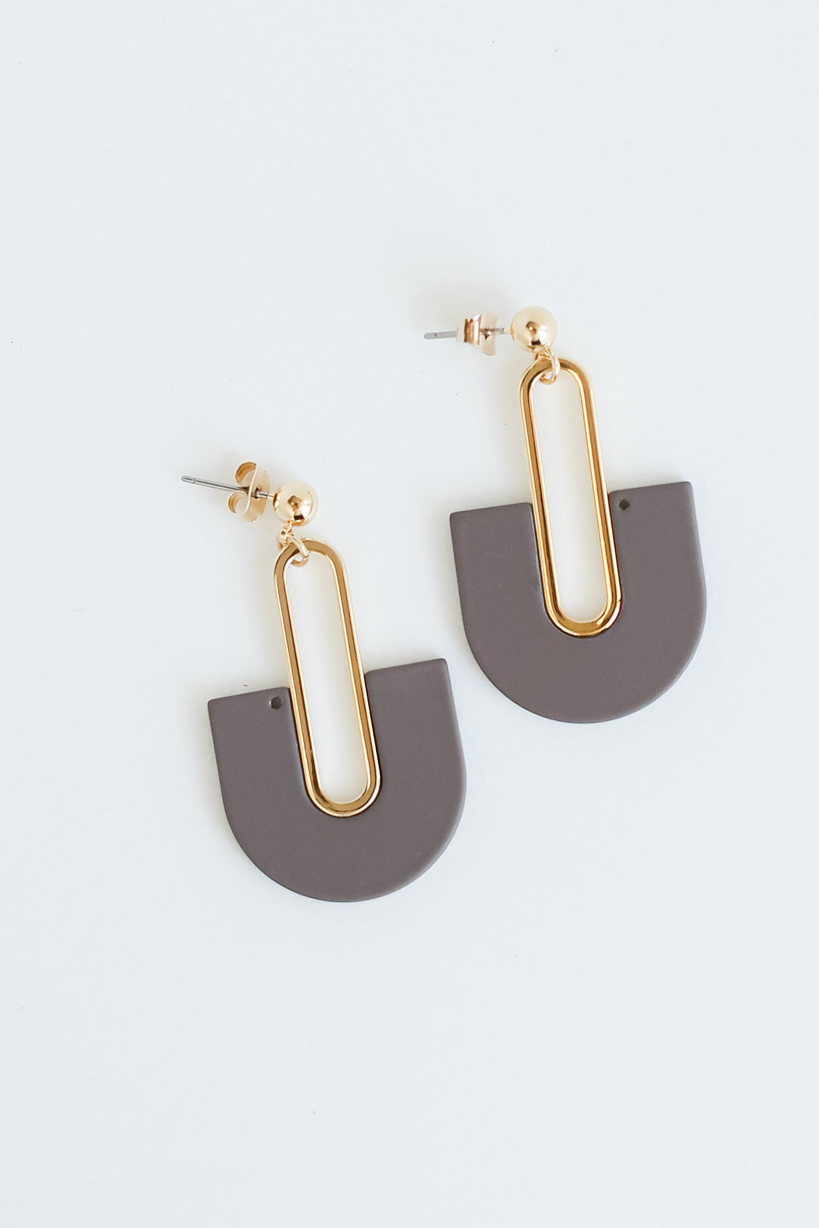 grey Acrylic Statement Earrings