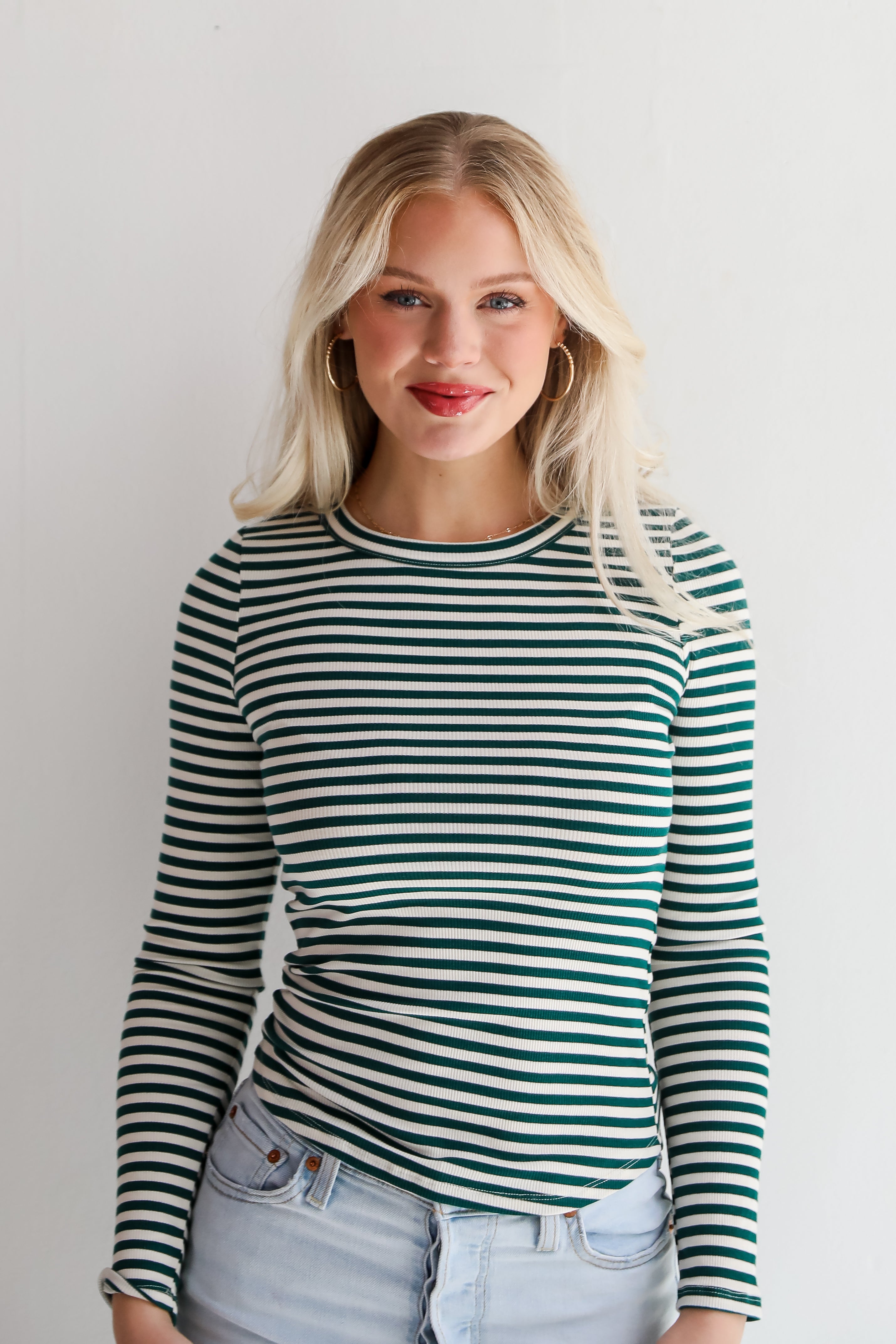 Ashley Striped Ribbed Knit Top