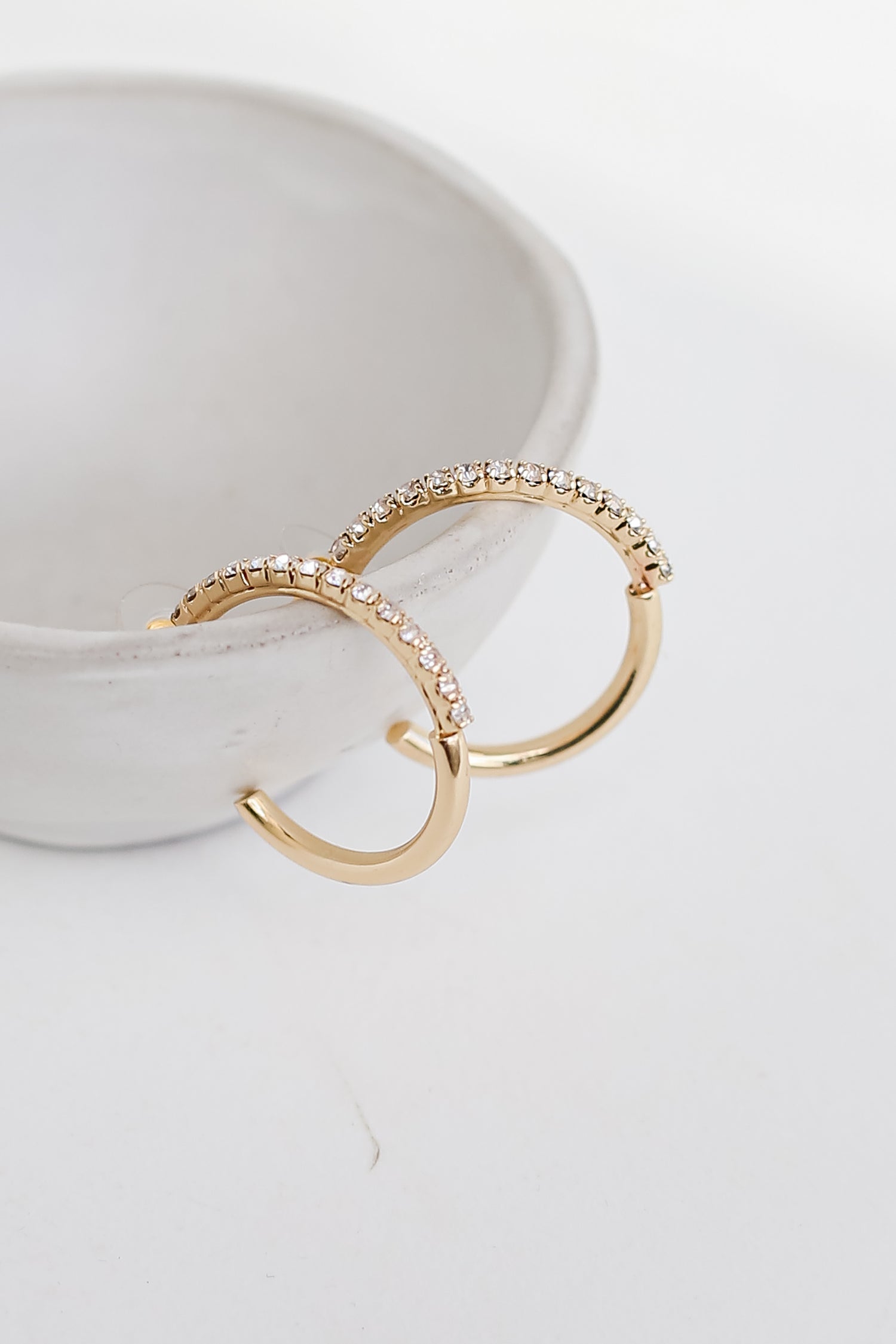 Gold Rhinestone Hoop Earrings