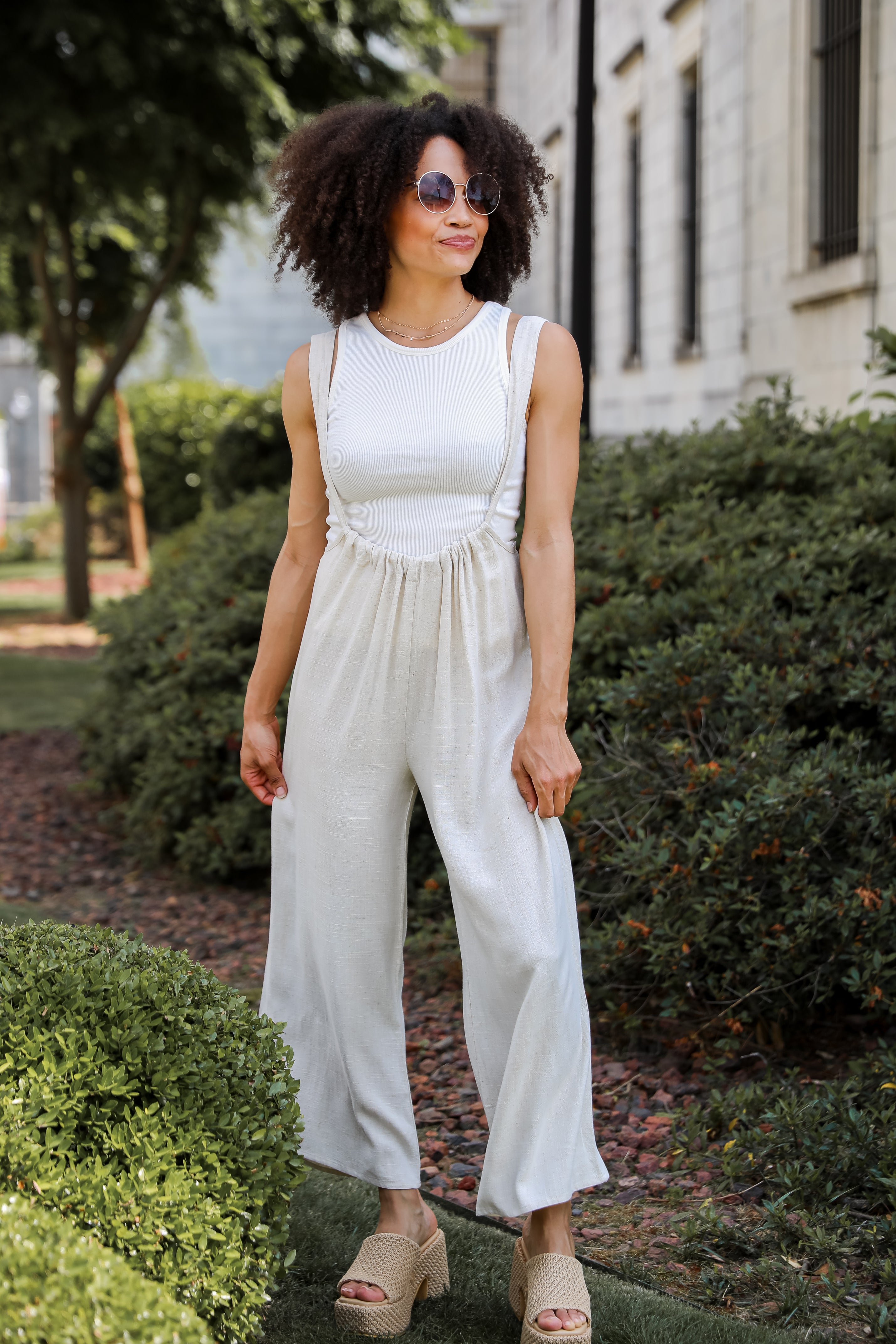 Linen Suspender Jumpsuit