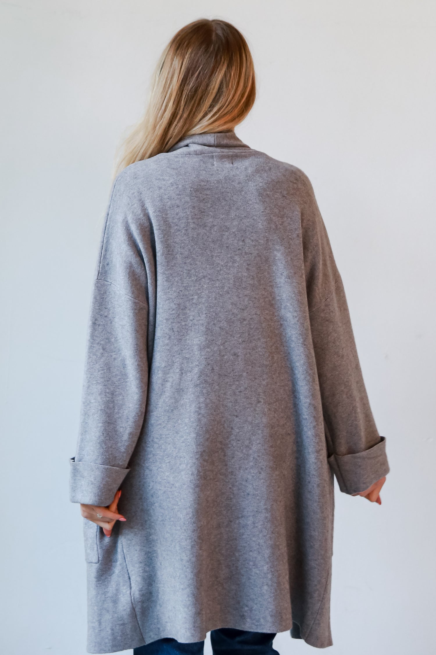 oversized Heather Grey Sweater Cardigan