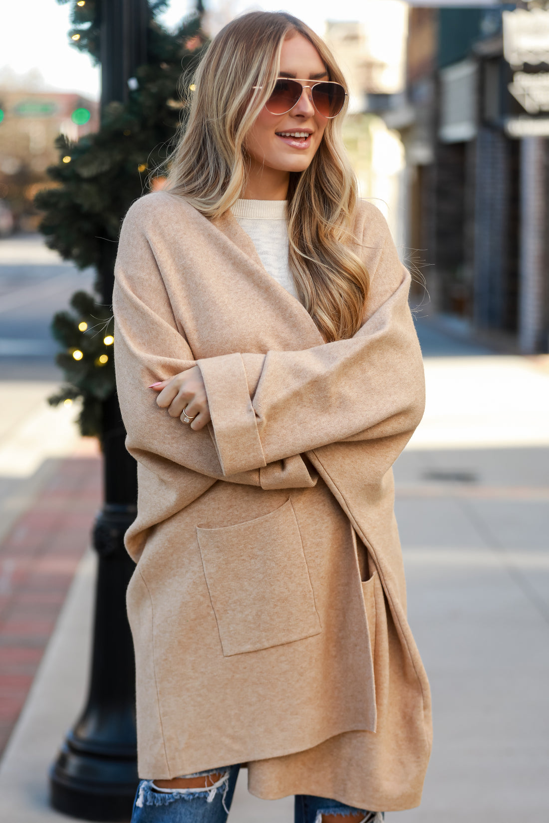 cute Camel Sweater Cardigan