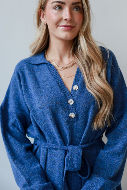 blue Sweater Dress close up