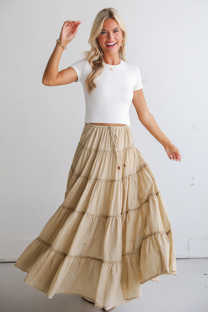 Adorable Lifestyle Tiered Maxi Skirt