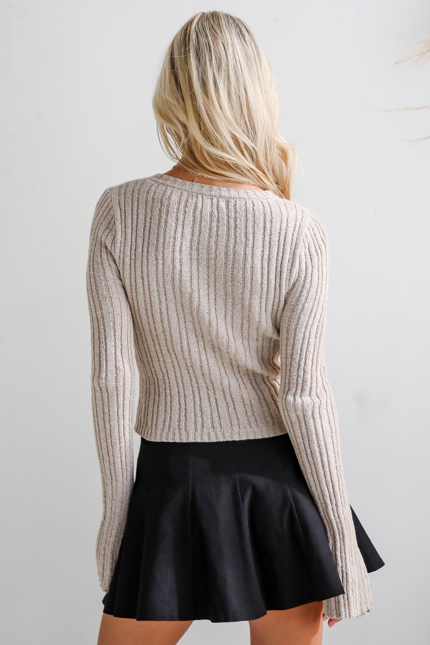 Bailey Tan Ribbed Knit Top