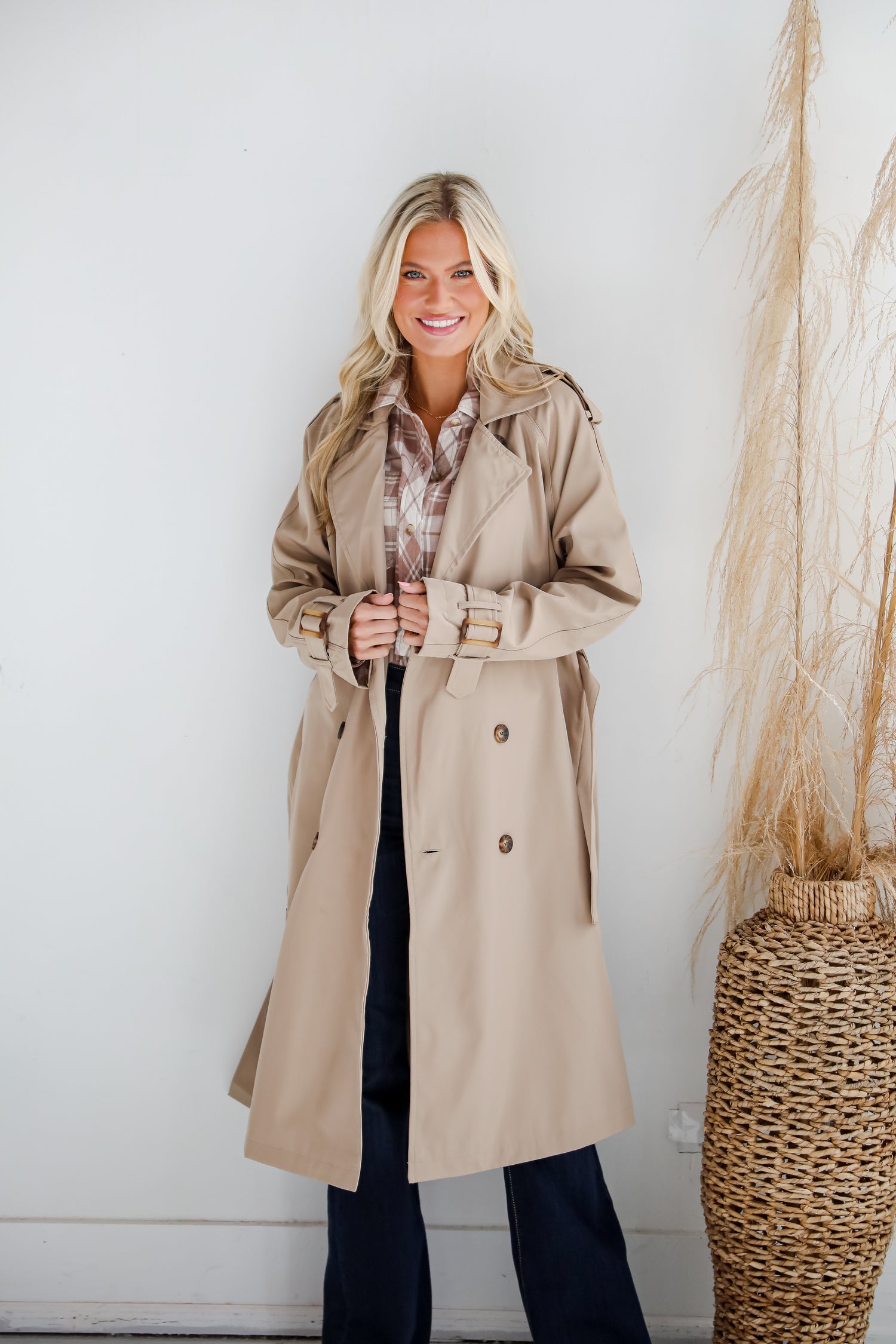 See The City Tan Trench Coat