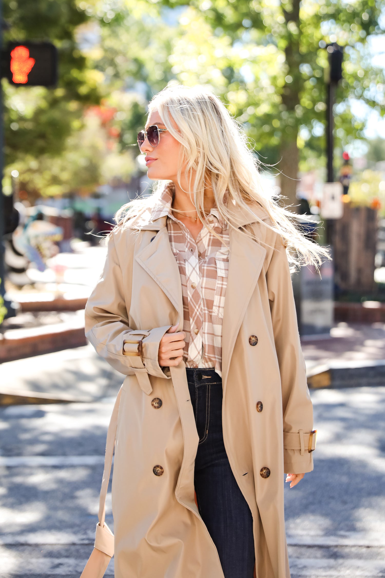 See The City Tan Trench Coat