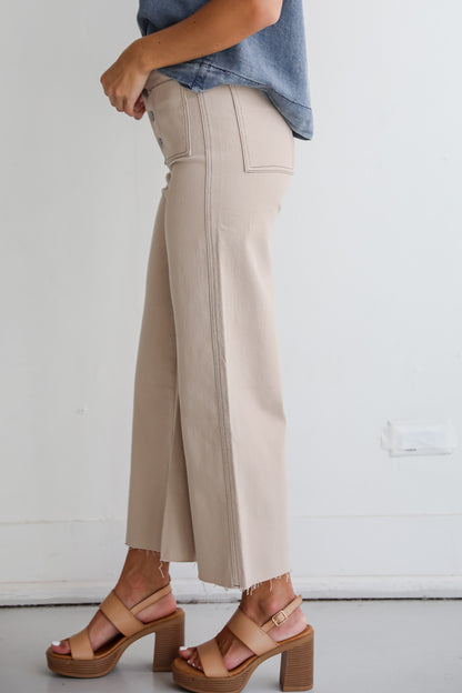 Perfected Aesthetic Tan Wide Leg Jeans