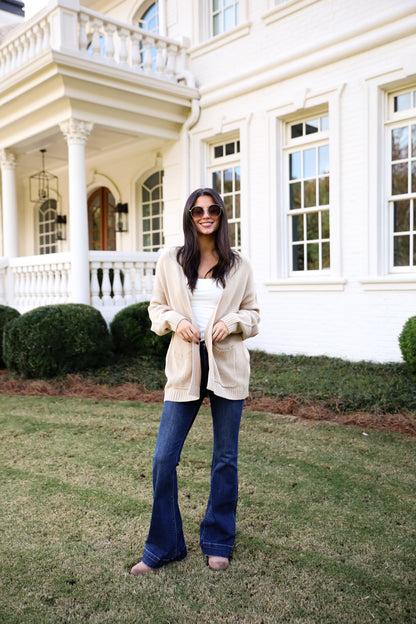 Passionately Cozy Taupe Cardigan