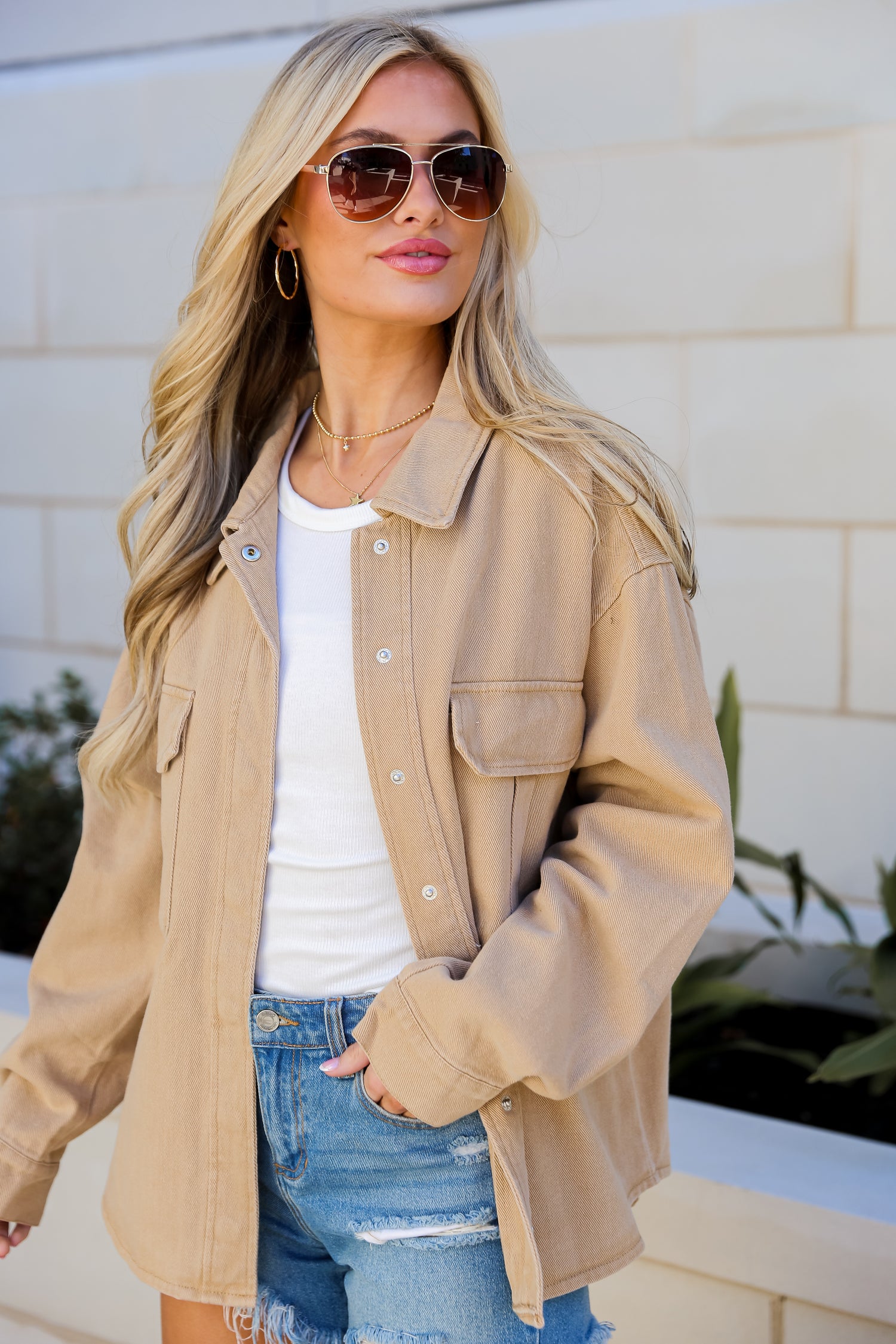 Taupe Denim Jacket