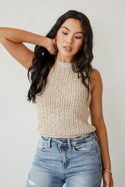 Soft Sands Taupe Knit Tank