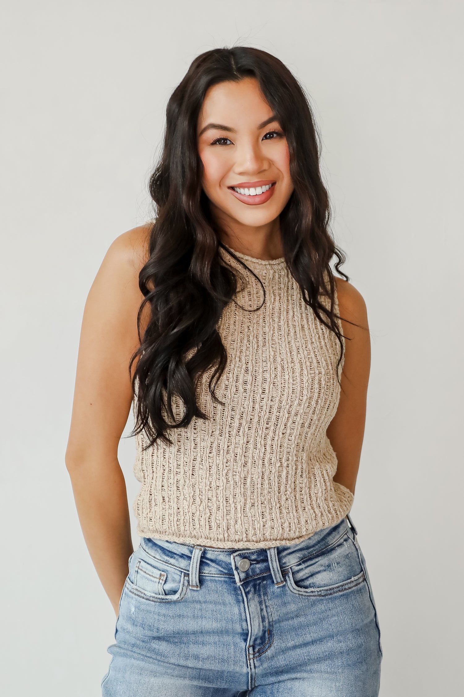 Soft Sands Taupe Knit Tank