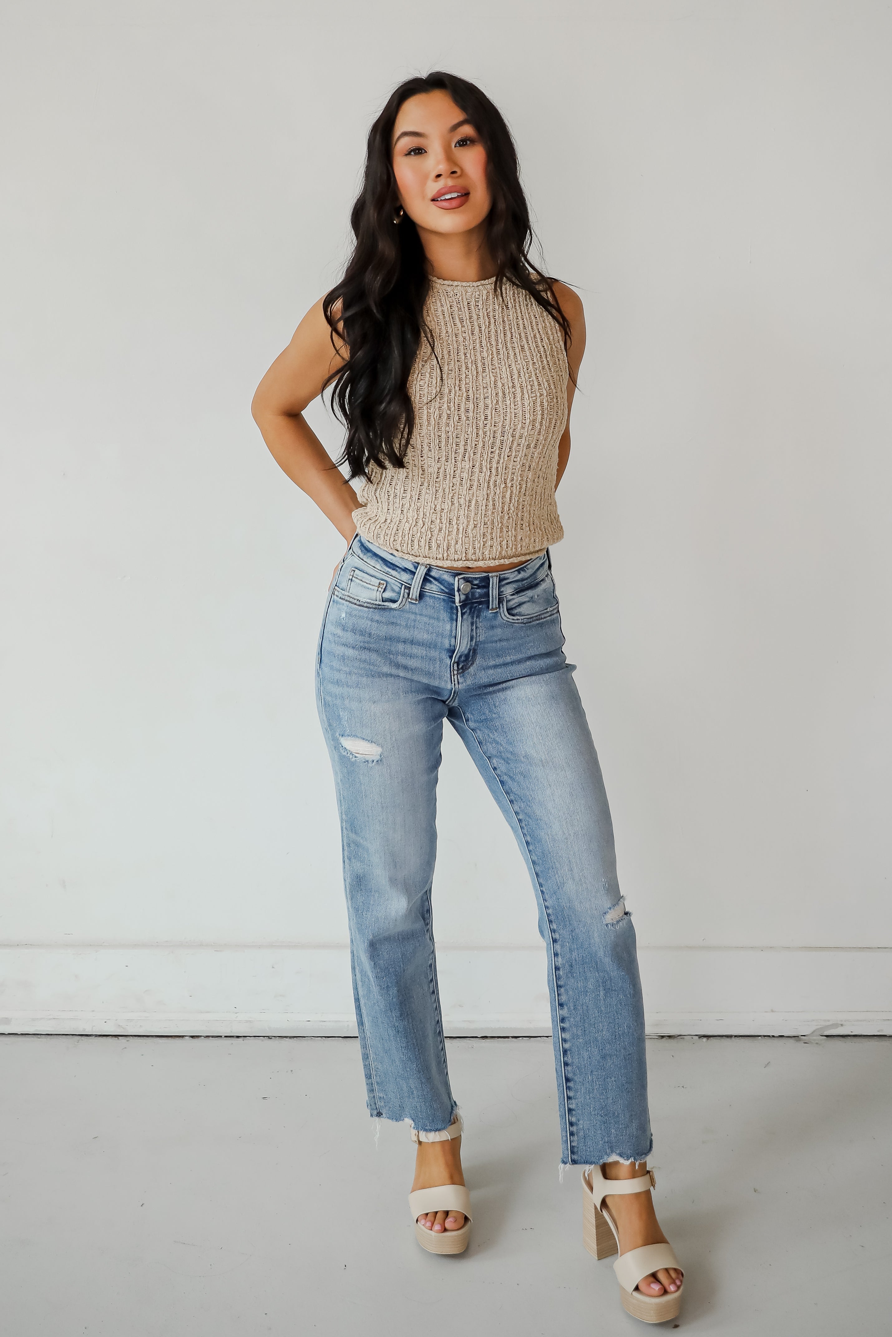 Soft Sands Taupe Knit Tank