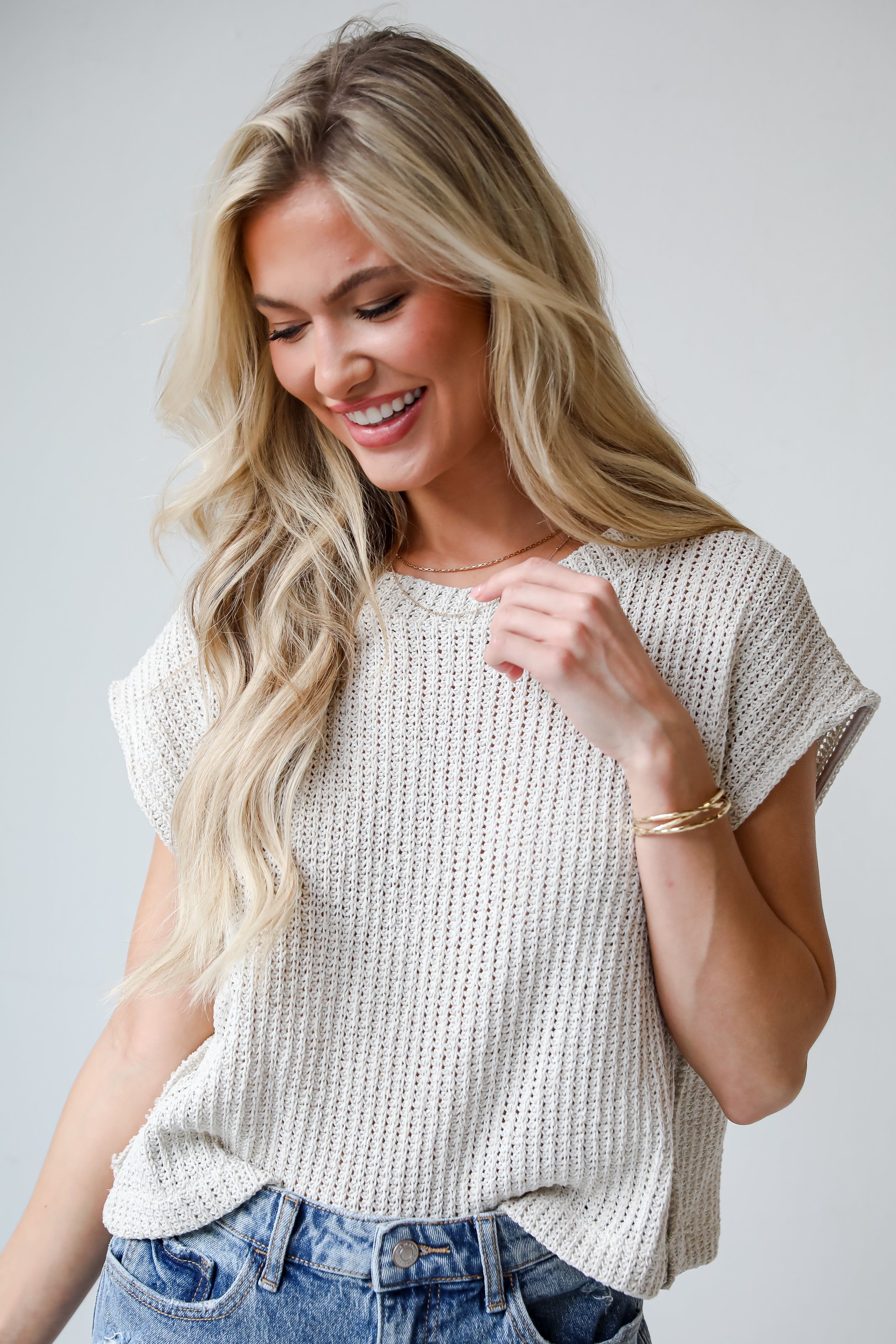 Taupe Knit Top