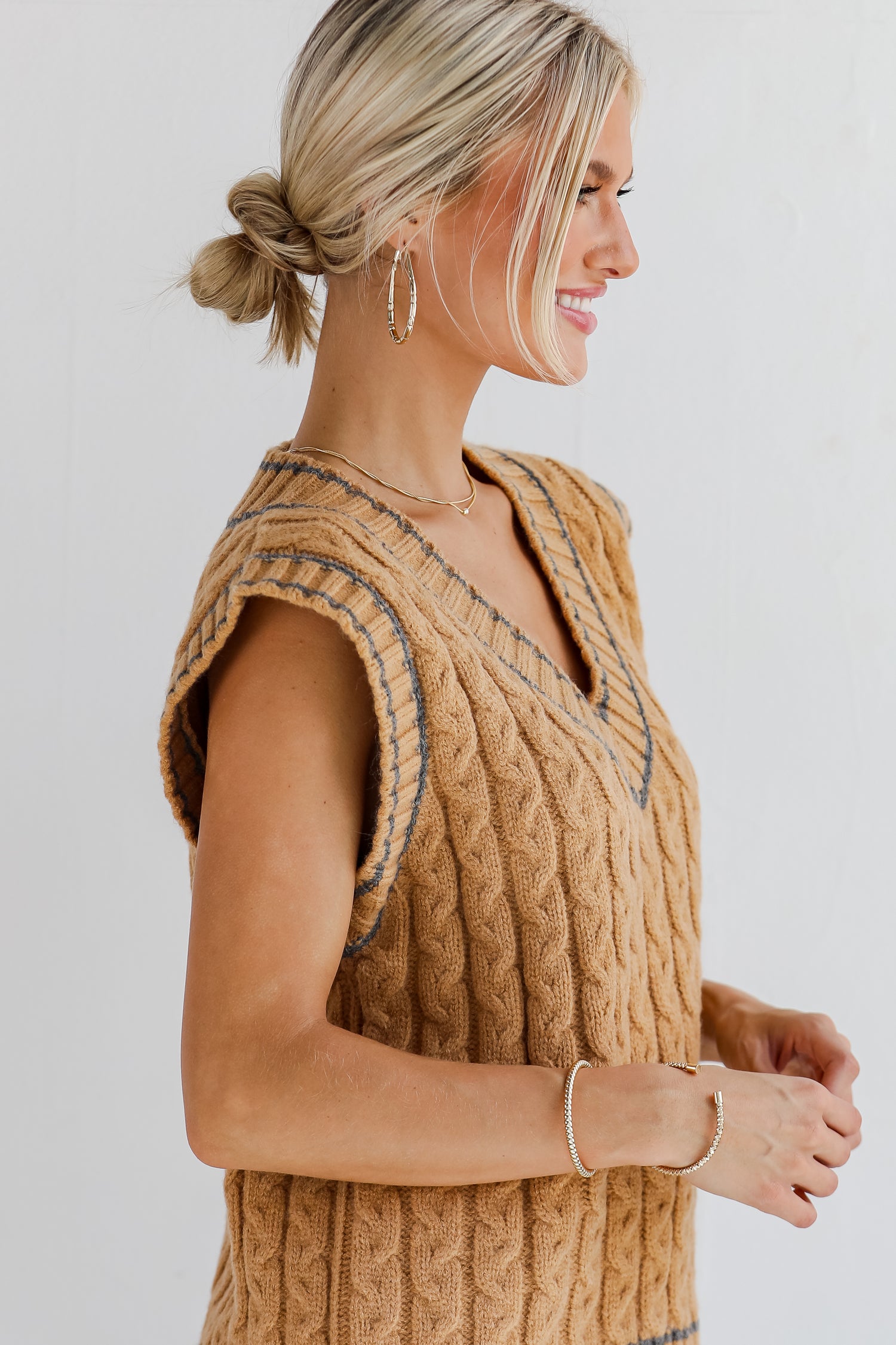 Posh Scholar Cable Knit Sweater Vest