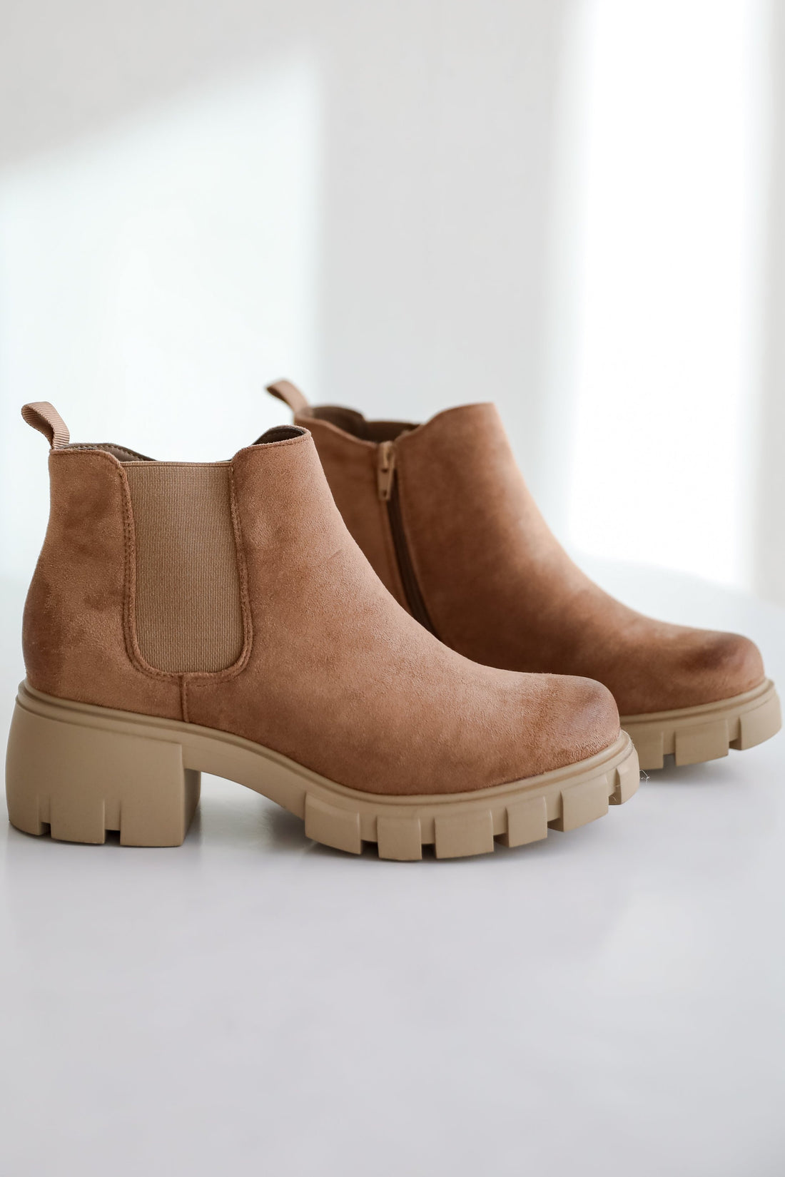 Walk It Out Taupe Platform Booties