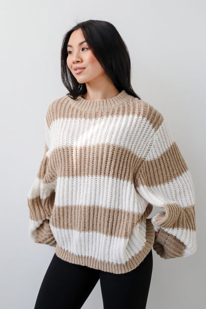 Cozy Aesthetic Striped Oversized Sweater