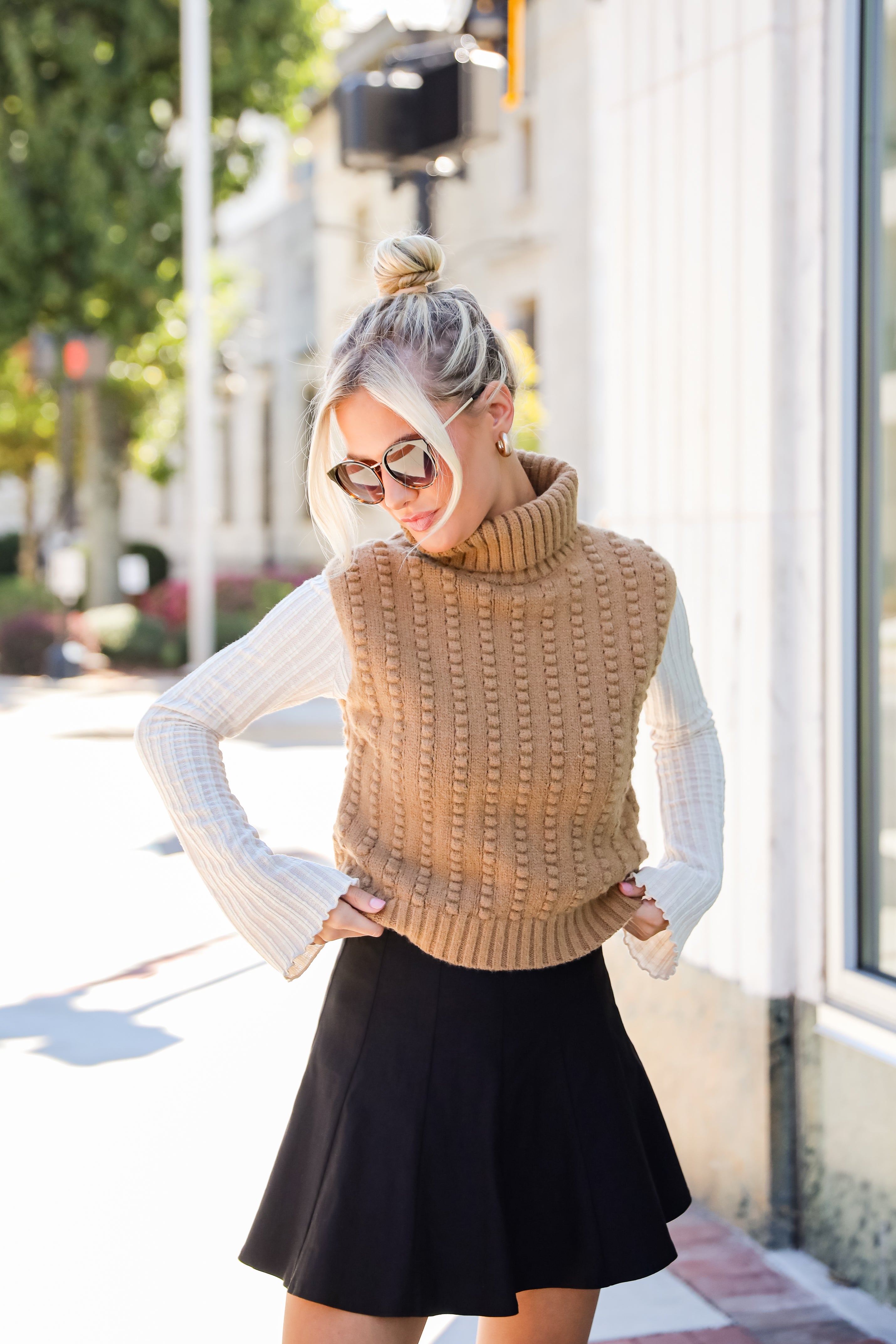 Dreamy Choice Taupe Turtleneck Sweater Top