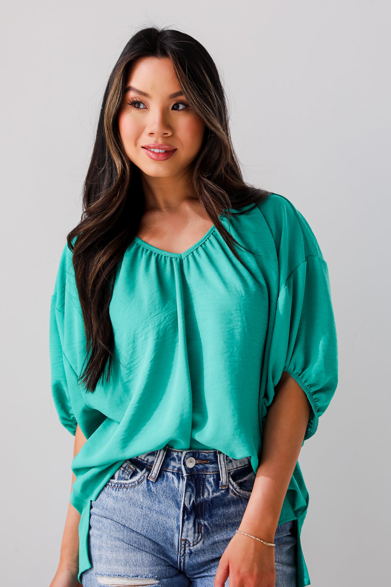 kelly green blouse