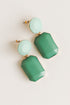 teal Gemstone Drop Earrings