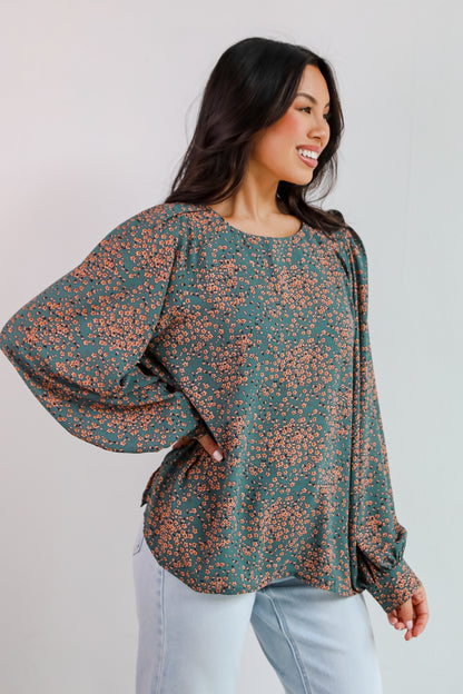 Sensational Attitude Teal Floral Blouse