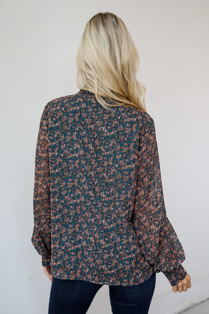 Sweetie Aura Teal Floral Blouse