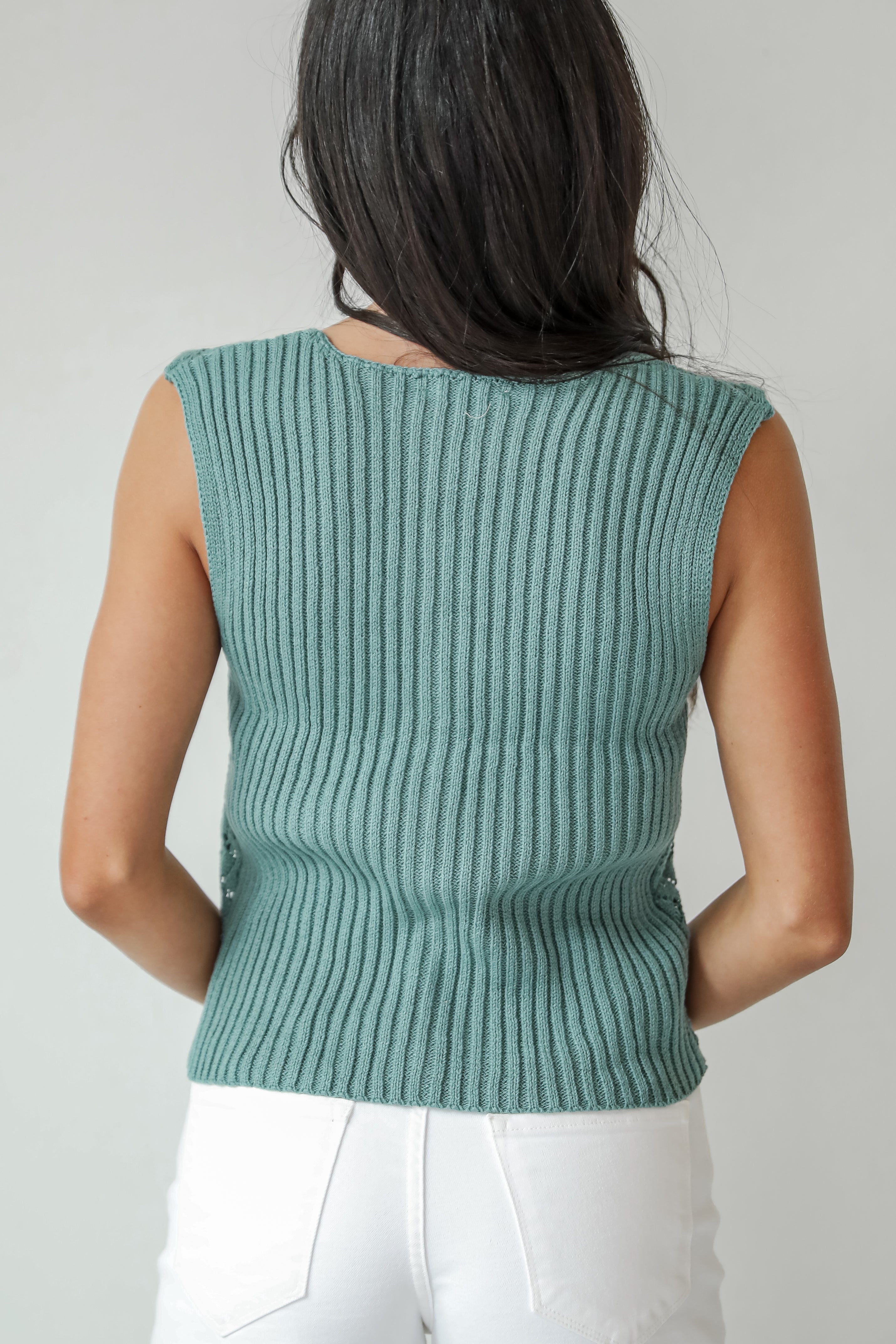 Island Time Teal Knit Vest