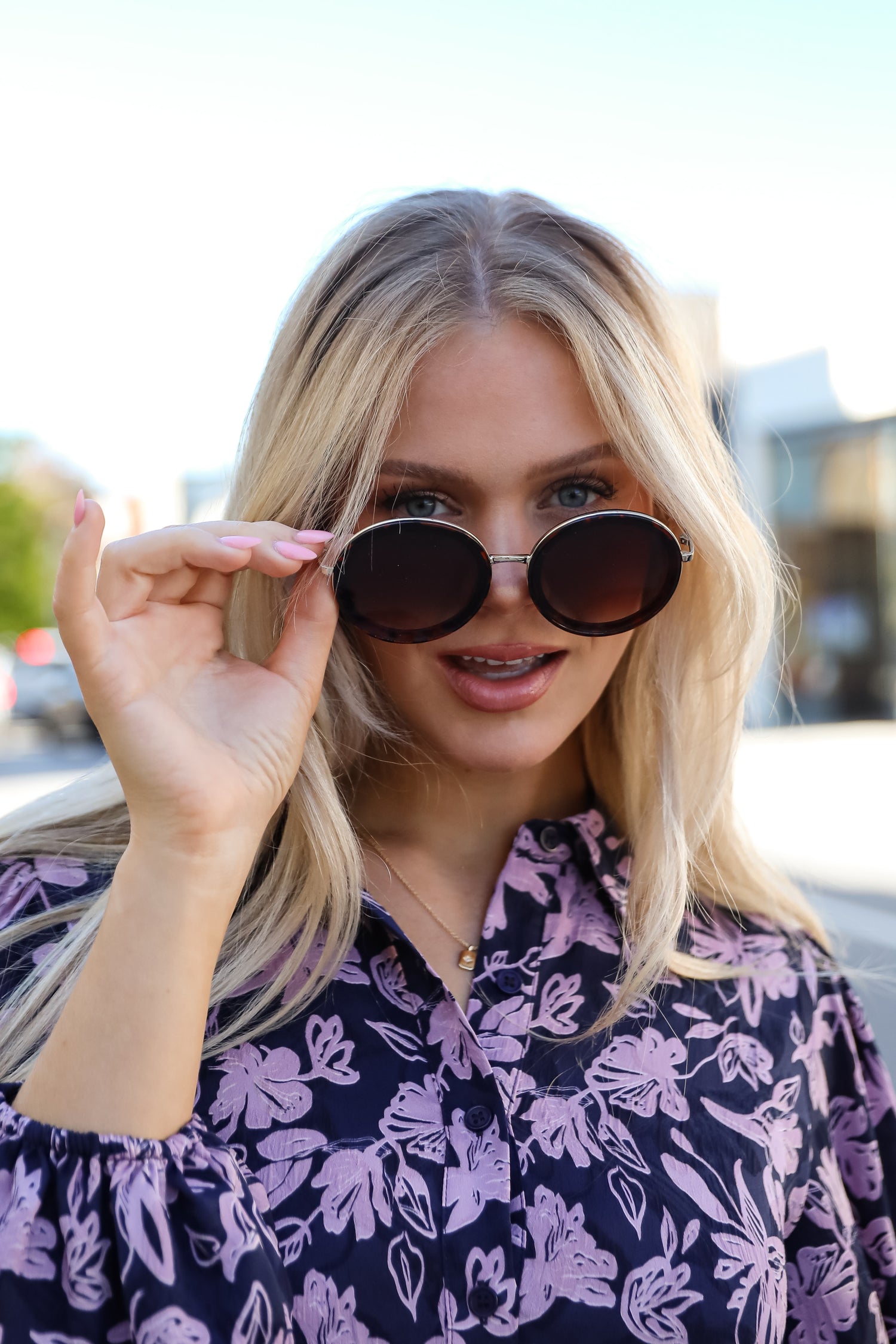 Just Between Us Tortoise Circle Sunglasses