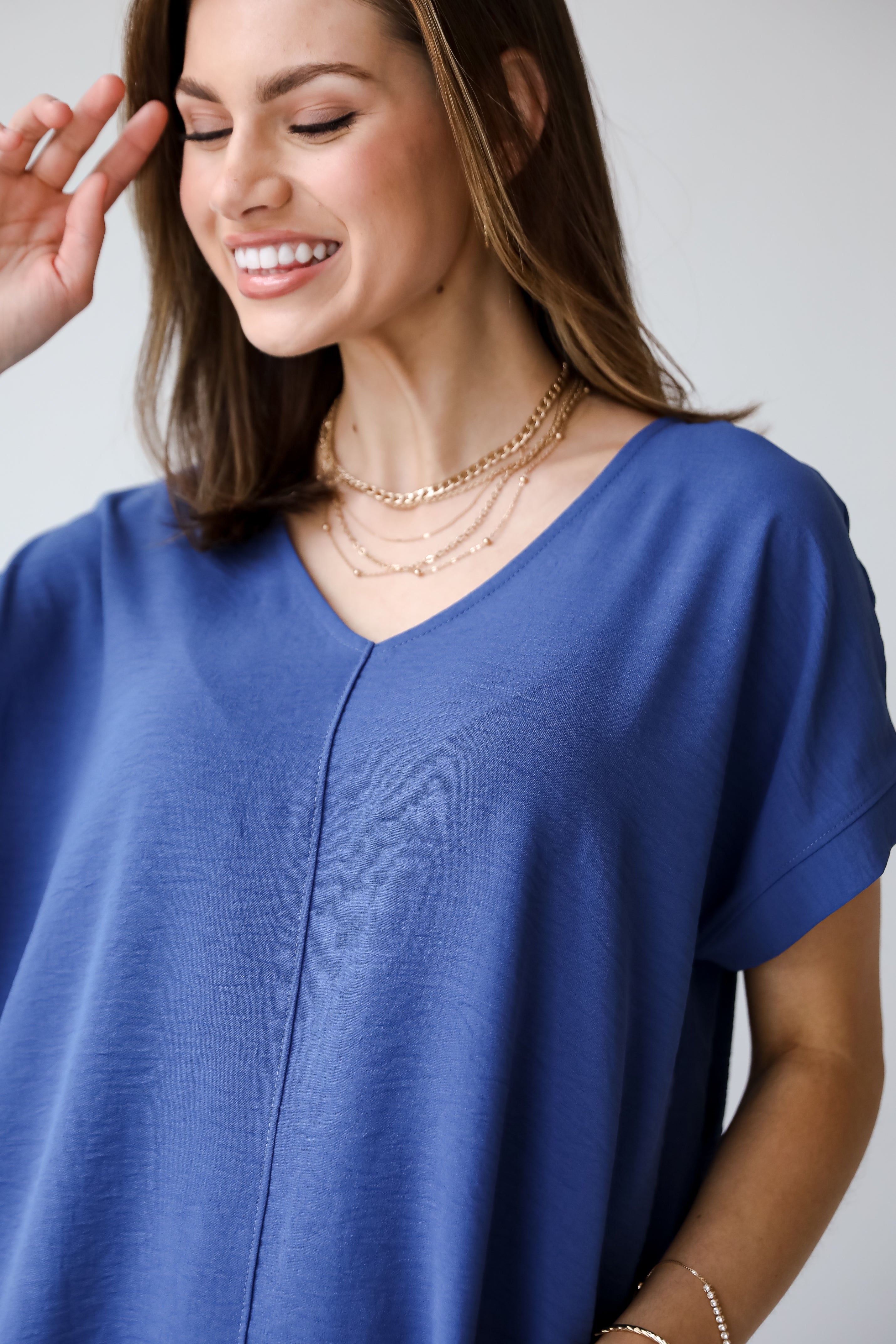 navy blue Oversized Blouse